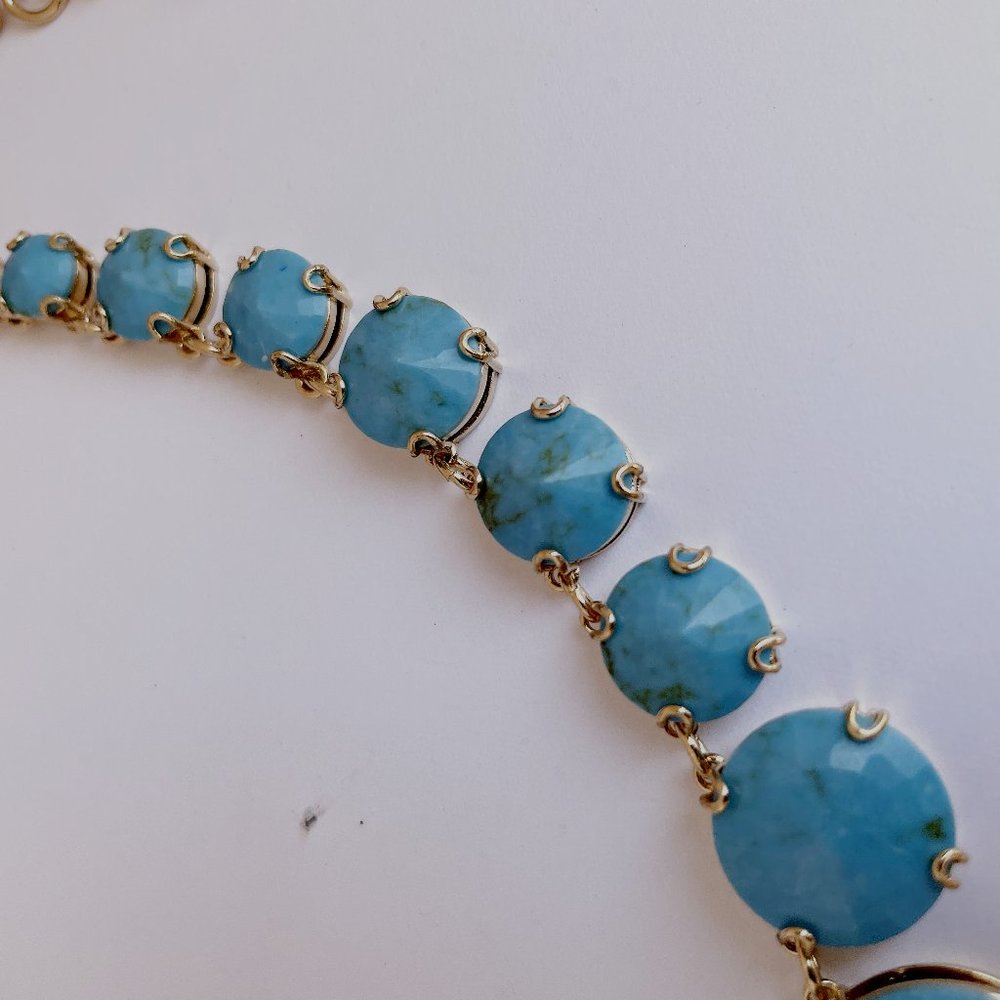 Henri Bendel Turquoise Gold Plated Necklace - Picture 3 of 5